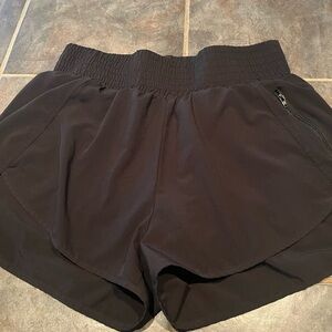 Women’s Black Athletic Shorts with Smocked Waist- Lululemon dupe - sz M